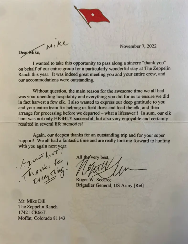 Scearce appreciation letter